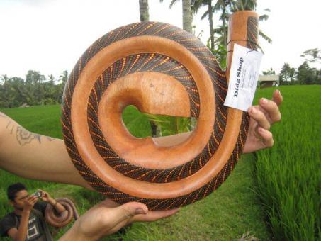 Spiralidoo Snail Didgeridoo Holz bemalt mit Tasche 